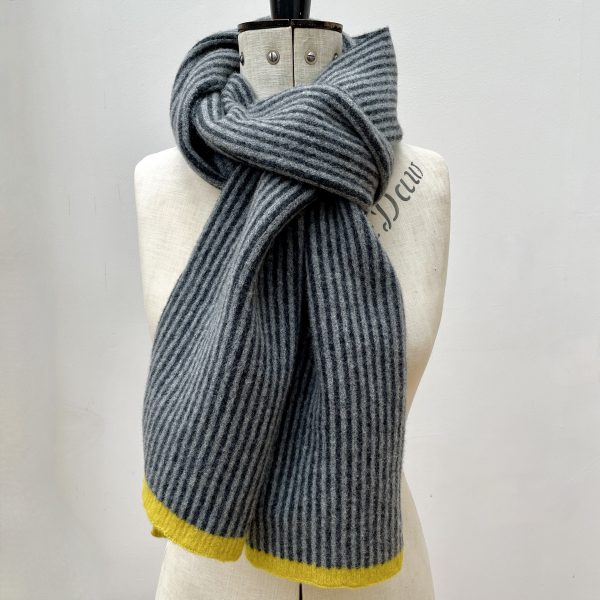 The Stripe - Mixed Grey, Charcoal & Piccalilli Scarf