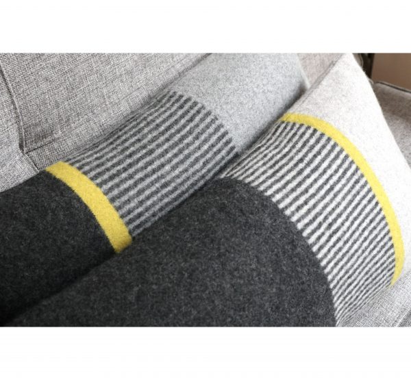 The Stripe Piccalilli Charcoal Grey Mix with Charcoal Light Grey close up