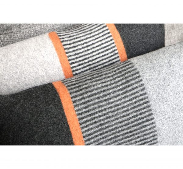 The Stripe Turmeric Charcoal Grey Mix with Charcoal Light Grey close up